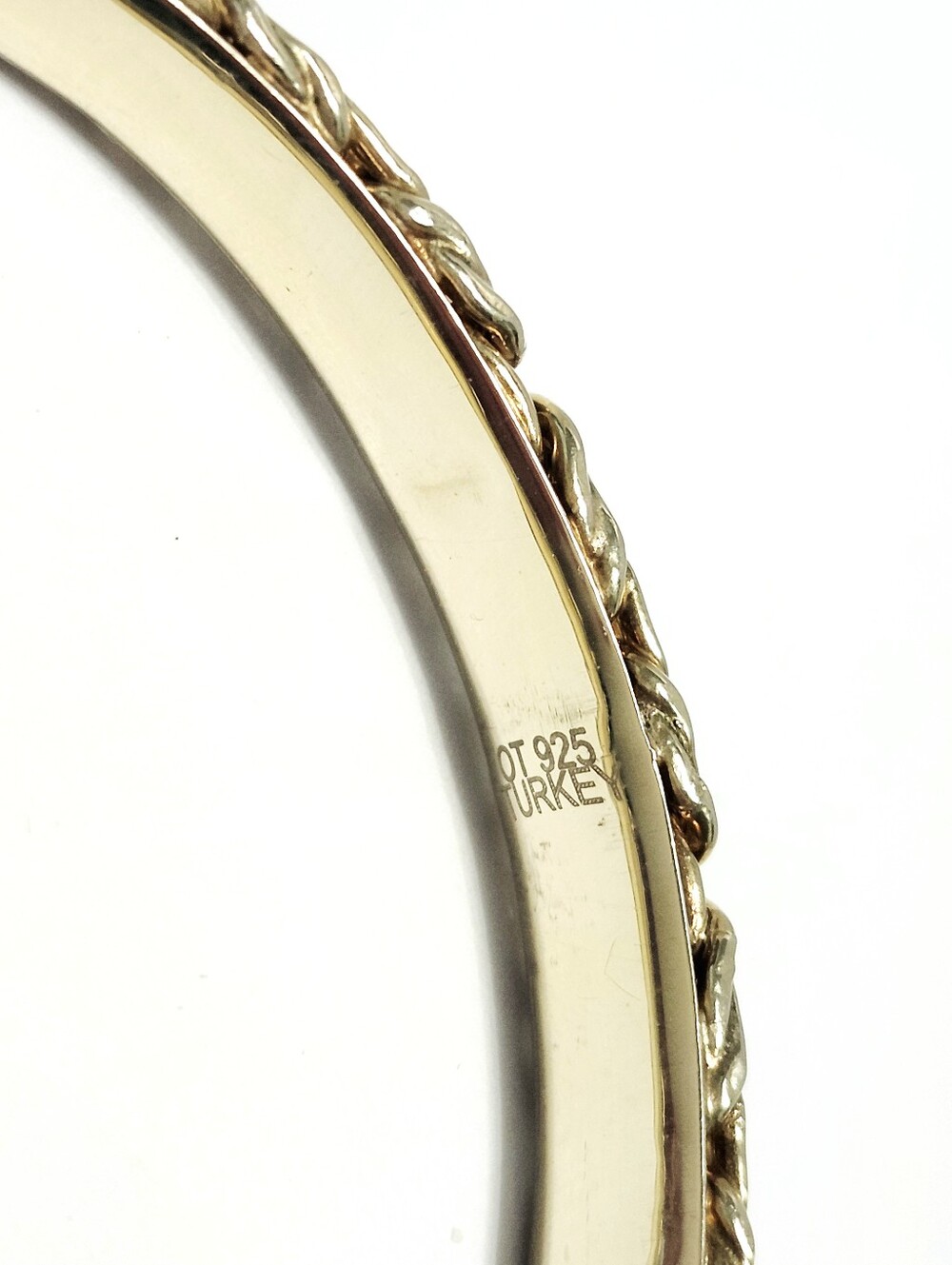 Byzantine Gold over Sterling Silver Bangle Bracelet - Picture 5 of 13